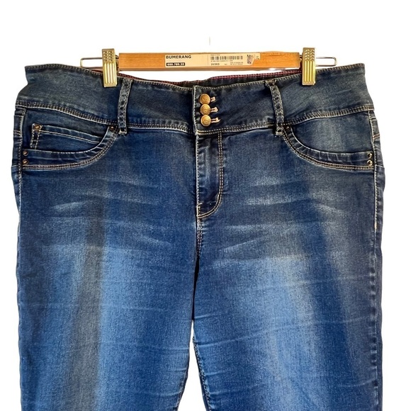 Warehouse One Women's Jeans Size 34 Reg Blue Dark Wash Bottoms Up Skinny - Picture 3 of 12